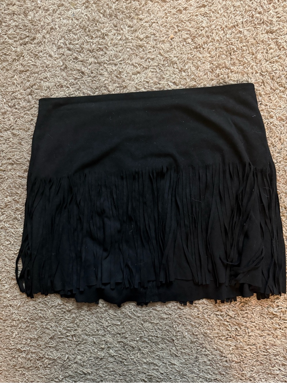 Jolt Black Fringe Mini Skirt